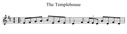 The Templehouse - staff notation