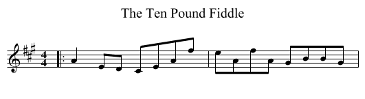 The Ten Pound Fiddle - staff notation