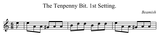 The Tenpenny Bit. 1st Setting. - staff notation