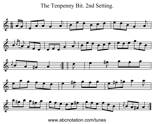The Tenpenny Bit. 2nd Setting. - staff notation