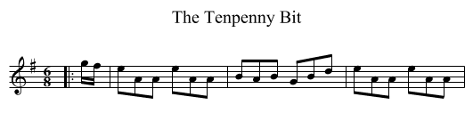 The Tenpenny Bit - staff notation