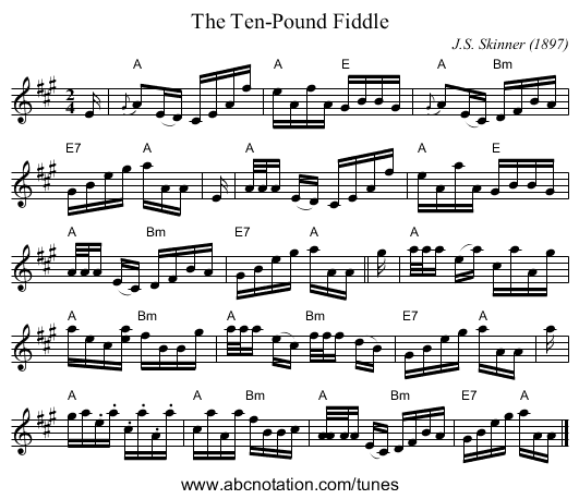 The Ten-Pound Fiddle - staff notation