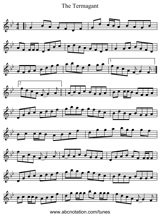 The Termagant - staff notation