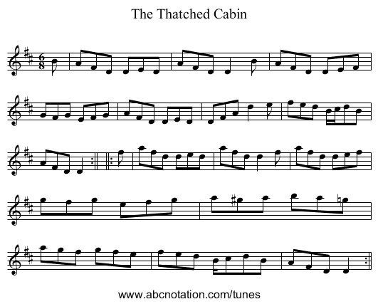 The Thatched Cabin - staff notation