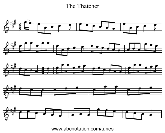 The Thatcher - staff notation