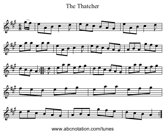 The Thatcher - staff notation