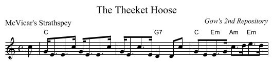 The Theeket Hoose - staff notation