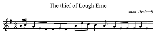The thief of Lough Erne - staff notation