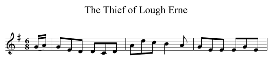 The Thief of Lough Erne - staff notation