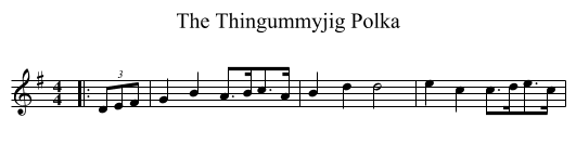 The Thingummyjig Polka - staff notation