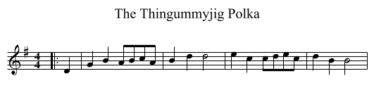 The Thingummyjig Polka - staff notation