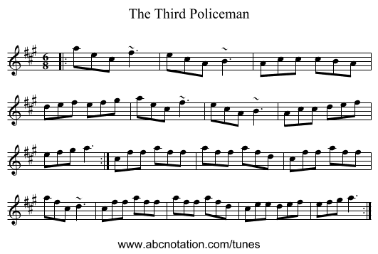 The Third Policeman - staff notation