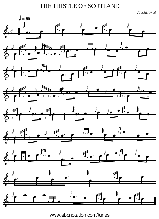 THE THISTLE OF SCOTLAND - staff notation