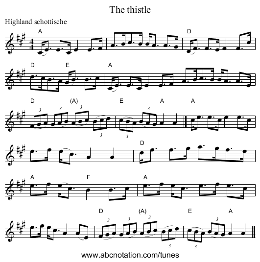 The thistle - staff notation