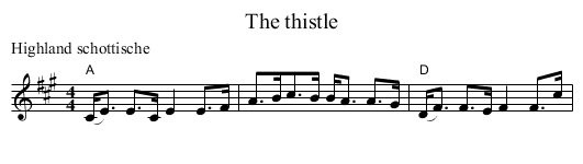 The thistle - staff notation