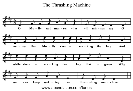 The Thrashing Machine - staff notation