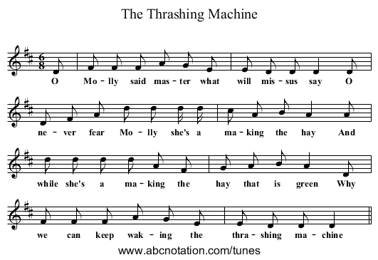The Thrashing Machine - staff notation