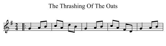 The Thrashing Of The Oats - staff notation