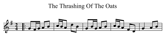The Thrashing Of The Oats - staff notation