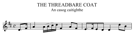 THE THREADBARE COAT - staff notation
