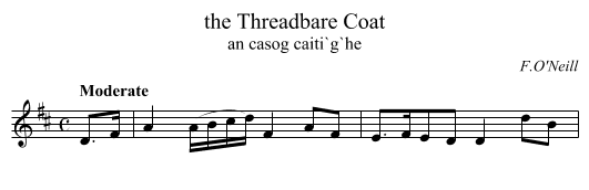 the Threadbare Coat - staff notation