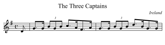 The Three Captains - staff notation