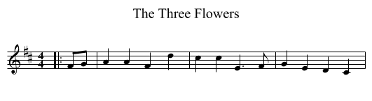 The Three Flowers - staff notation