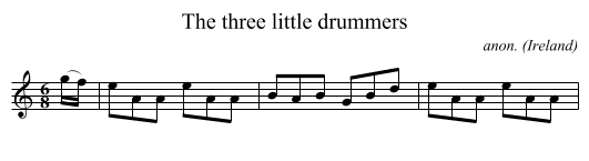 The three little drummers - staff notation