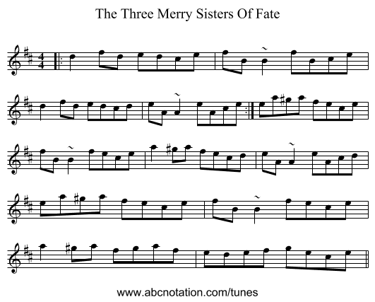 The Three Merry Sisters Of Fate - staff notation