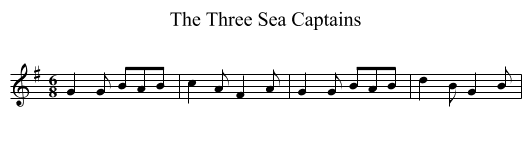 The Three Sea Captains - staff notation