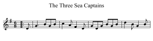 The Three Sea Captains - staff notation
