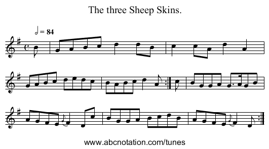 The three Sheep Skins. - staff notation