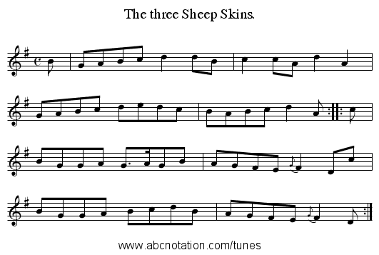 The three Sheep Skins. - staff notation