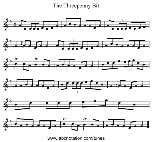 The Threepenny Bit - staff notation