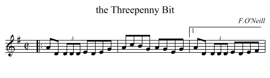 the Threepenny Bit - staff notation