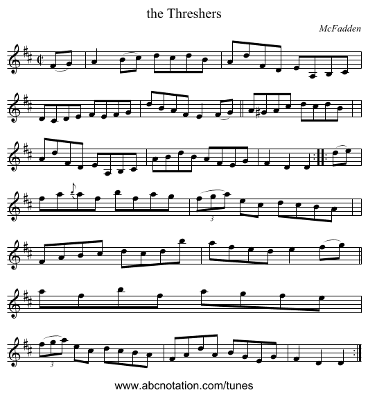 the Threshers - staff notation