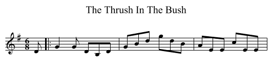 The Thrush In The Bush - staff notation