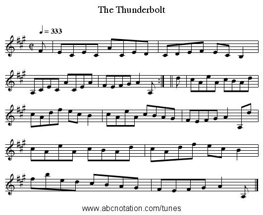 The Thunderbolt - staff notation