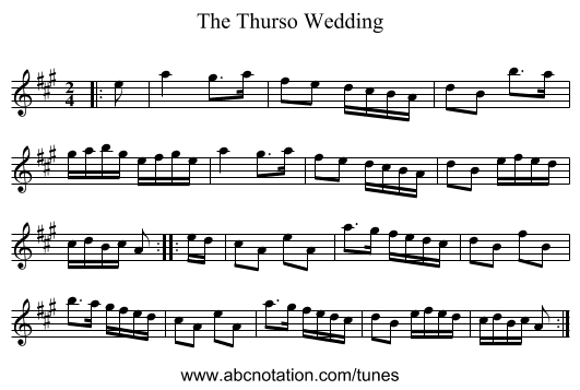 The Thurso Wedding - staff notation
