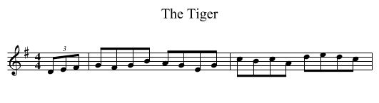 The Tiger - staff notation