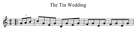 The Tin Wedding - staff notation