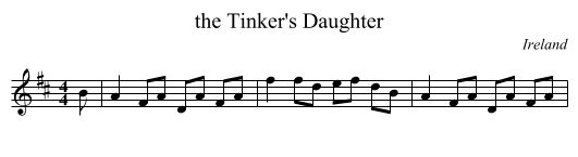 the Tinker's Daughter - staff notation