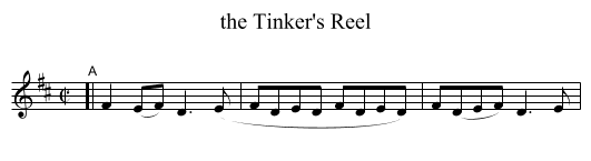 the Tinker's Reel - staff notation