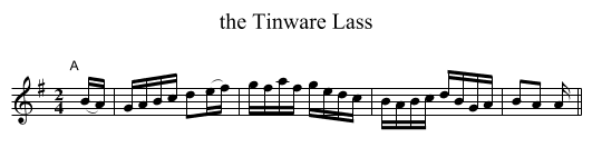 the Tinware Lass - staff notation