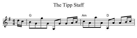 The Tipp Staff - staff notation