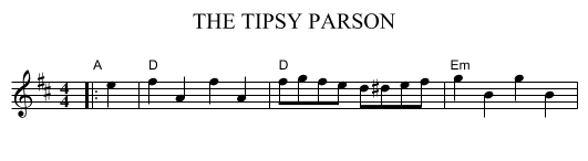 THE TIPSY PARSON - staff notation