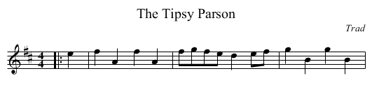 The Tipsy Parson - staff notation