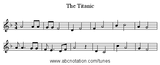 The Titanic - staff notation