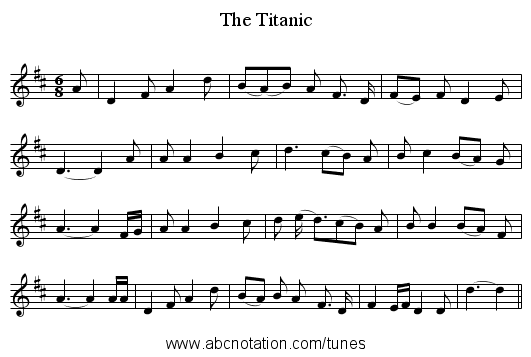The Titanic - staff notation