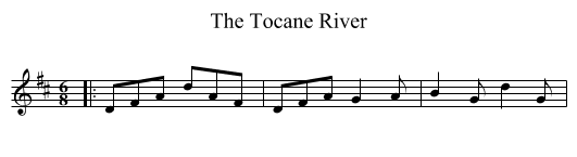 The Tocane River - staff notation